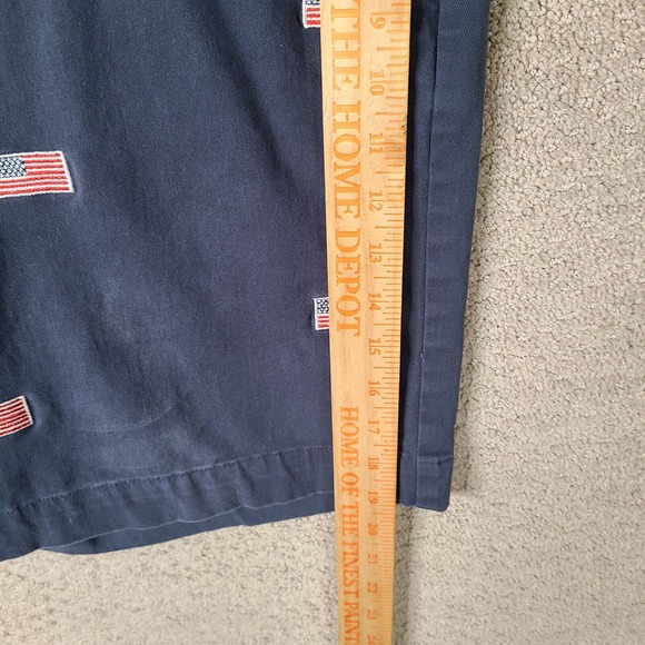 Southern Pines Shorts Mens 38 Blue American Flag AOP Chino Flat Front Stretch‎ - Picture 5 of 9